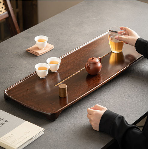 Solid wood tea tray, household small drainage type large tea stand