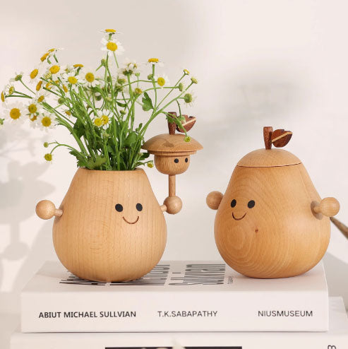 Pear solid wood workstation table healing small decoration home creative decoration vase pen holder aromatherapy birthday gift