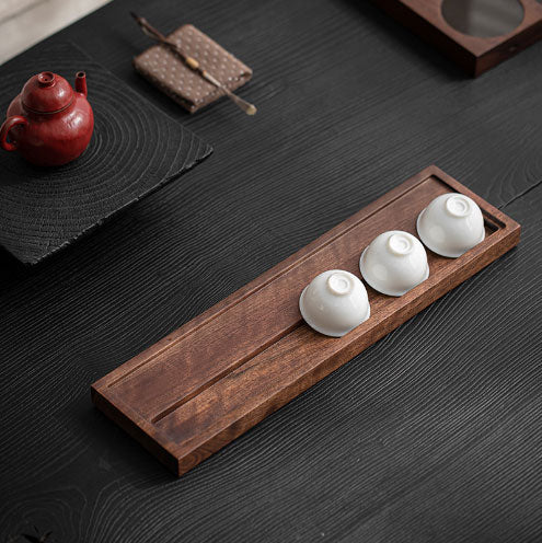 Walnut storage tea cup shelf solid wood tea ceremony accessories household tea set