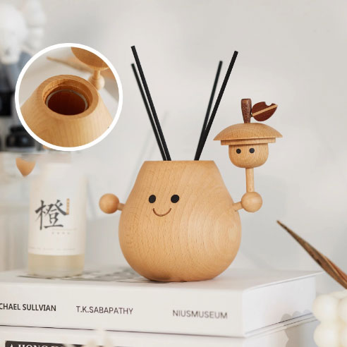 Pear solid wood workstation table healing small decoration home creative decoration vase pen holder aromatherapy birthday gift