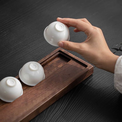 Walnut storage tea cup shelf solid wood tea ceremony accessories household tea set