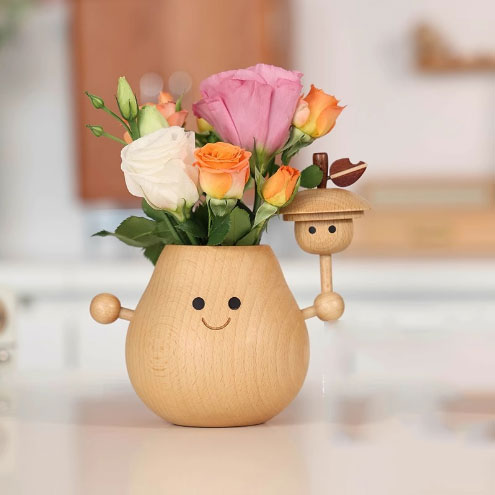 Pear solid wood workstation table healing small decoration home creative decoration vase pen holder aromatherapy birthday gift