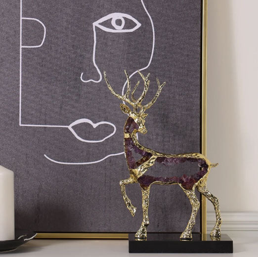 Crystal deer animals living room porch TV cabinet moving gifts decorations home decoration