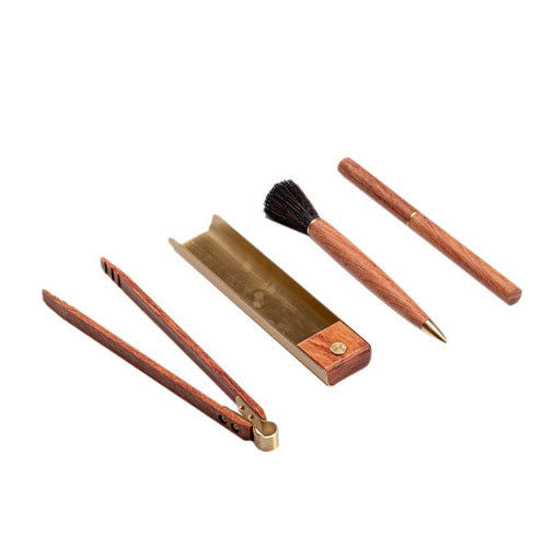 Tea four-piece tea ceremony accessories household high-end tea art decoration tea spoon tea holder tea pen